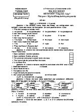 Đề thi giao lưu học sinh giỏi môn Tiếng Anh Lớp 7 - Năm học 2018-2019 (Có đáp án)